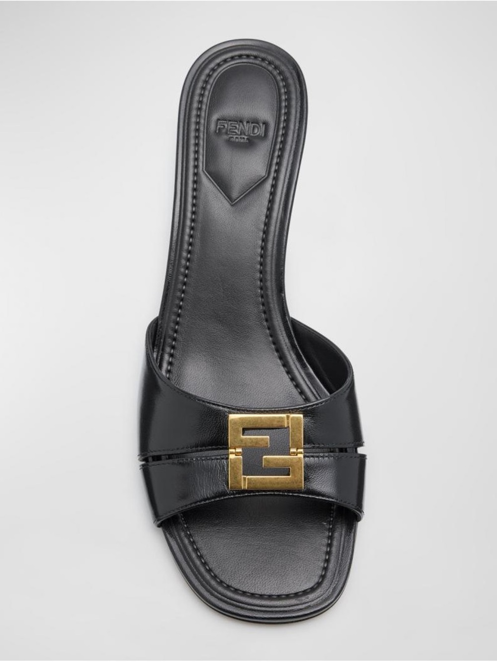 Fendi Fold Leather Kitten-Heel Sandals - Picture 4 of 8